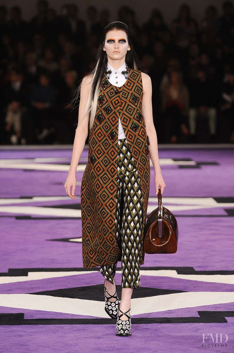 Katlin Aas featured in  the Prada fashion show for Autumn/Winter 2012