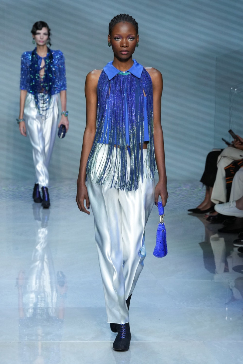 Aitiola Akinola featured in  the Giorgio Armani fashion show for Spring/Summer 2024