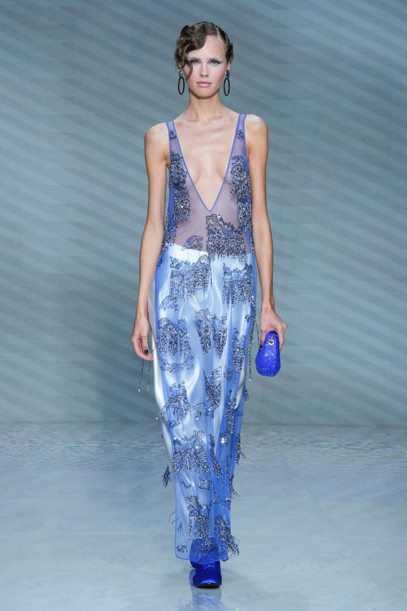 Siri Lehland featured in  the Giorgio Armani fashion show for Spring/Summer 2024