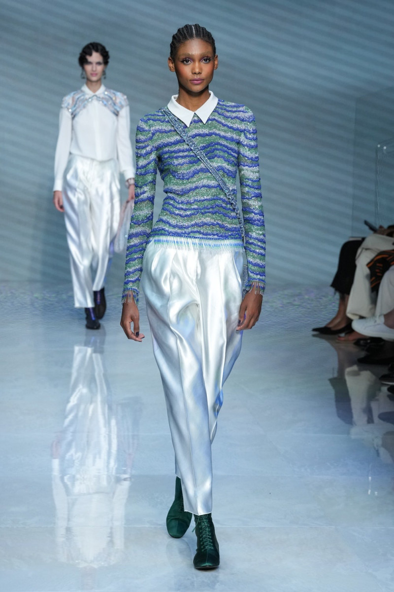 Nathalia Novas featured in  the Giorgio Armani fashion show for Spring/Summer 2024