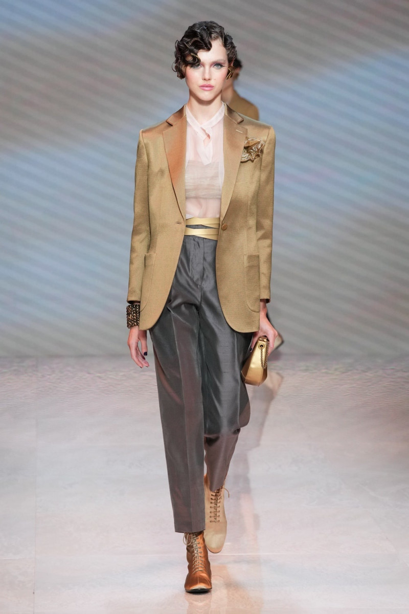 Grace Cameron featured in  the Giorgio Armani fashion show for Spring/Summer 2024