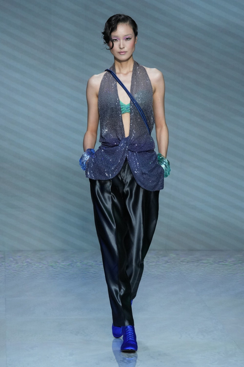 Yue Han featured in  the Giorgio Armani fashion show for Spring/Summer 2024