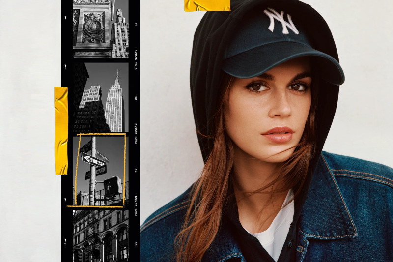 Kaia Gerber featured in  the DKNY advertisement for Spring 2024