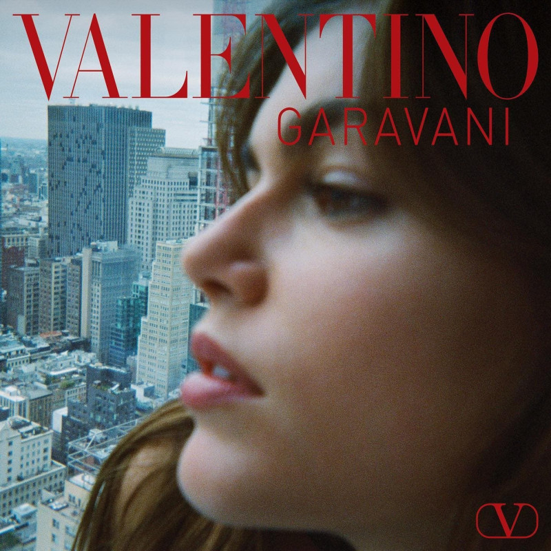 Kaia Gerber featured in  the Valentino Garavani advertisement for Spring 2024