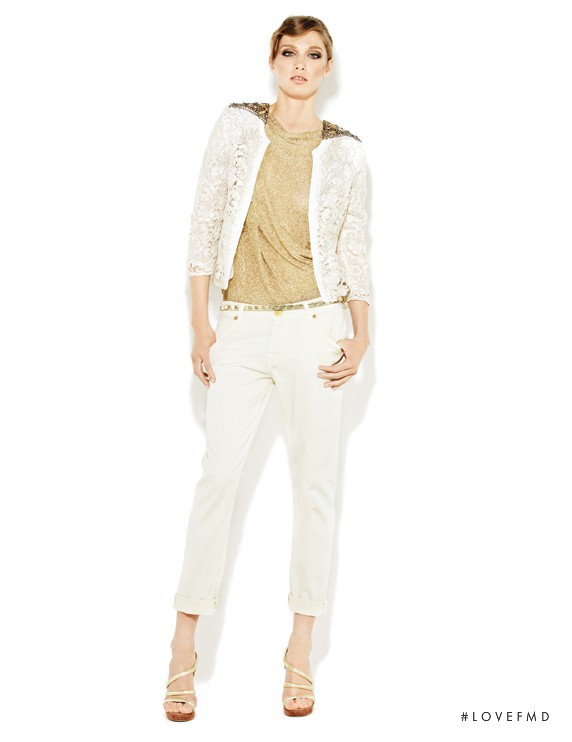 Irina Nikolaeva featured in  the Pinko White lookbook for Spring/Summer 2012