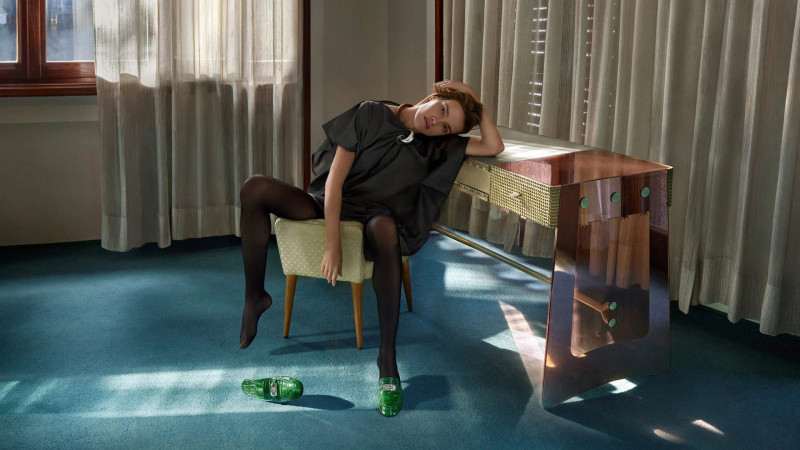 Natalia Vodianova featured in  the Salvatore Ferragamo advertisement for Spring/Summer 2024
