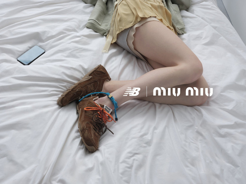 Florine Wildeboer featured in  the Miu Miu Miu Miu x New Balance advertisement for Spring 2024