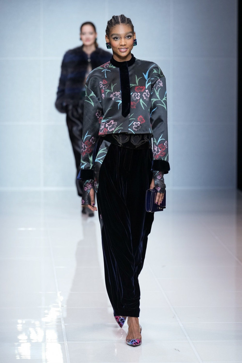 Nathalia Novas featured in  the Giorgio Armani fashion show for Autumn/Winter 2024