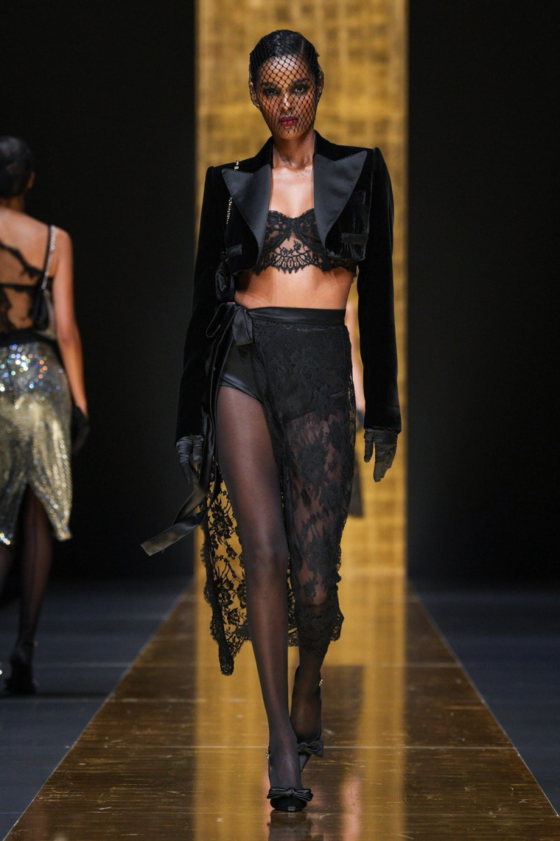 Malika Louback featured in  the Dolce & Gabbana fashion show for Autumn/Winter 2024