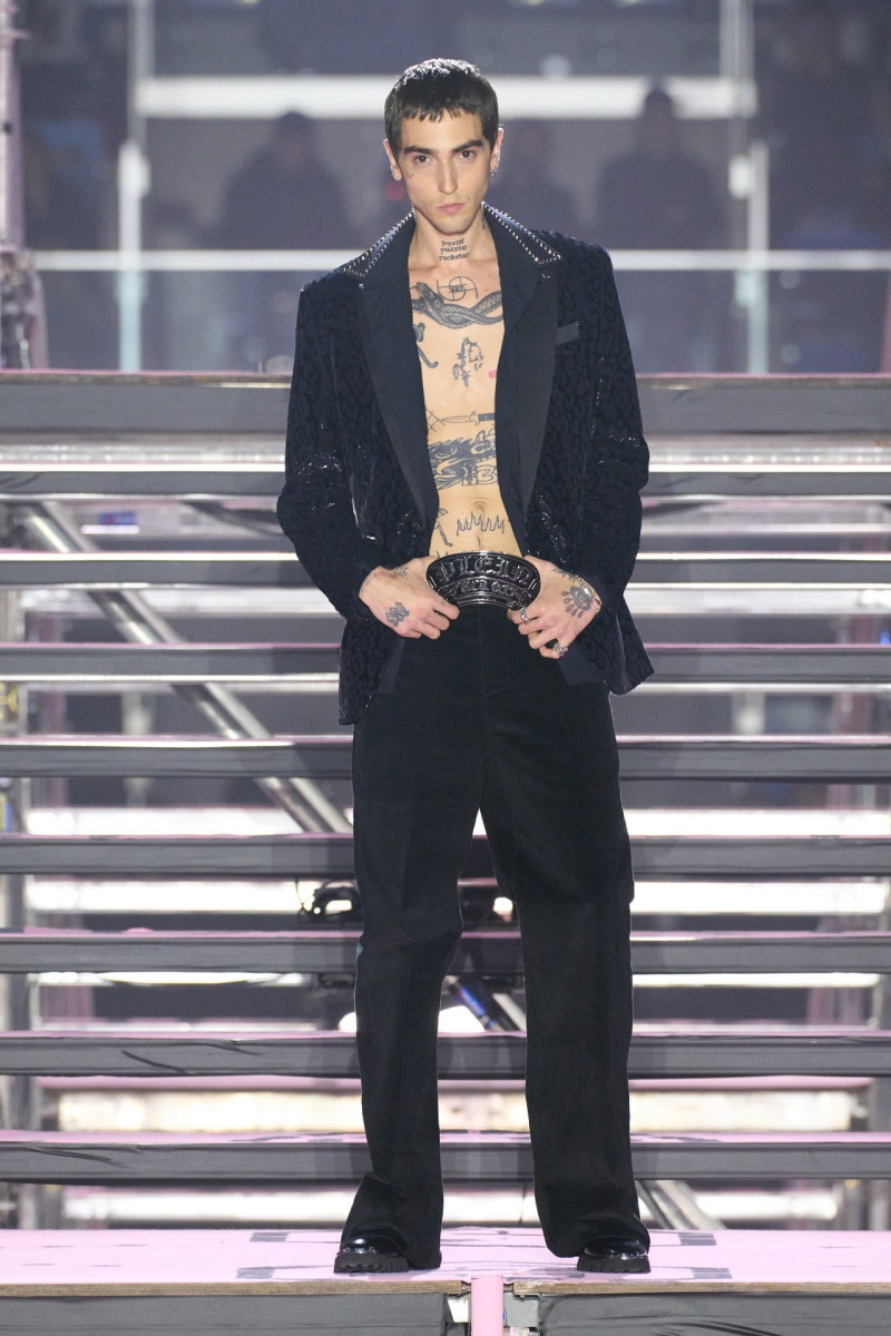 Victor Berlo featured in  the Philipp Plein fashion show for Autumn/Winter 2024