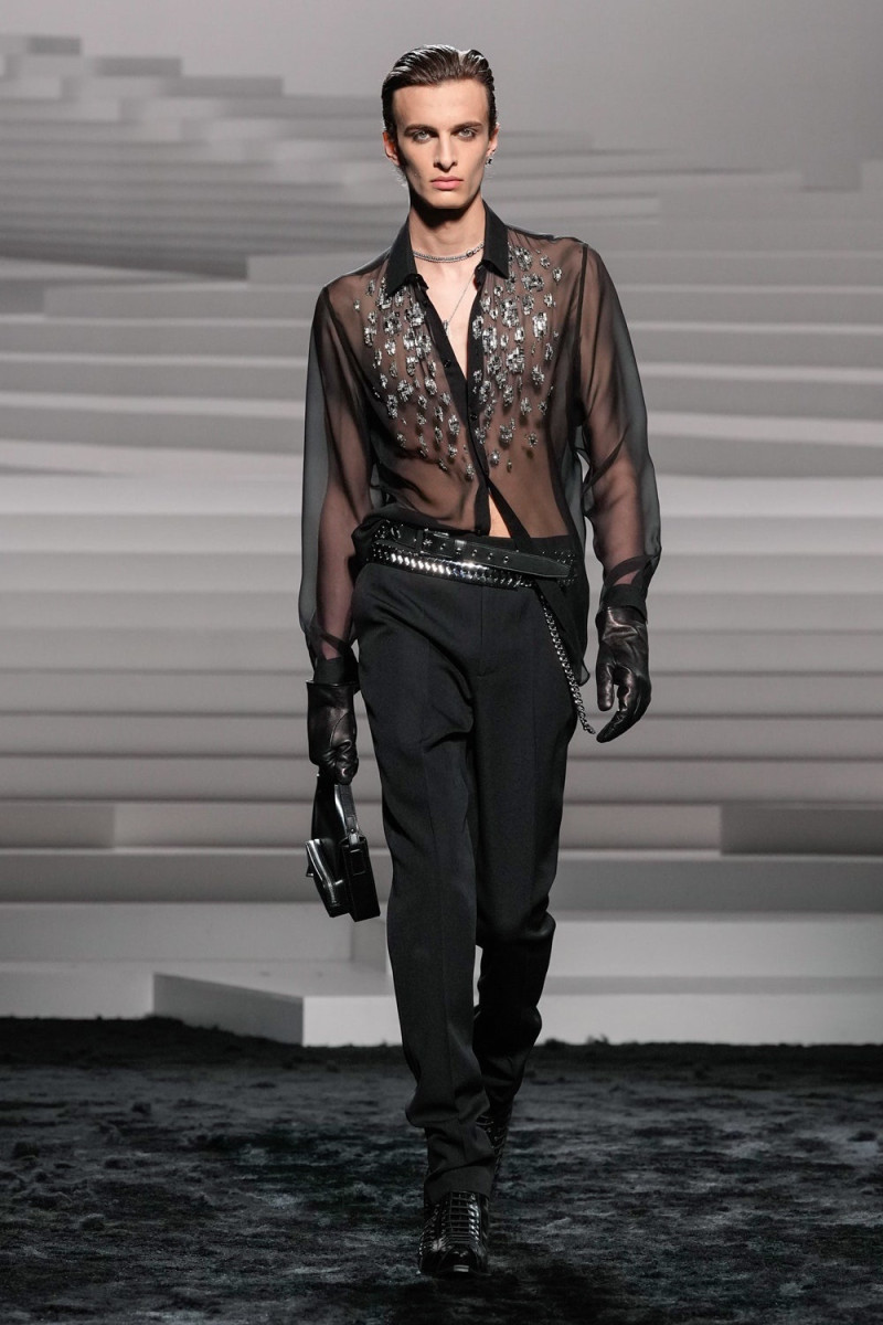 Antoine Brabant featured in  the Versace fashion show for Autumn/Winter 2024