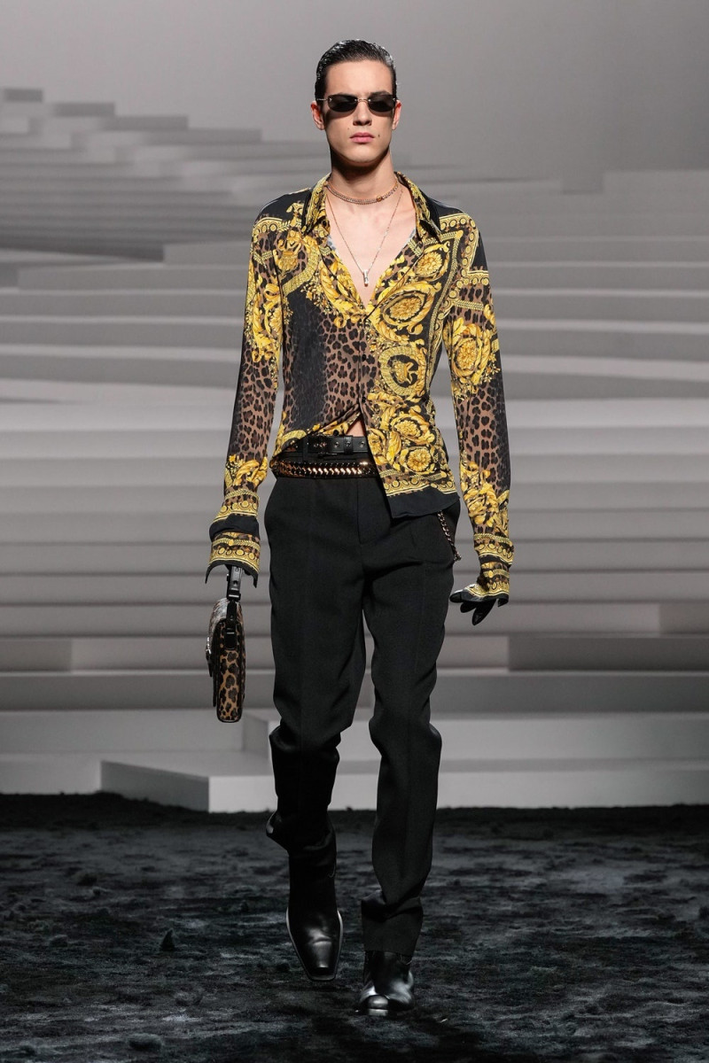 Elvis Candy-Radovanovic featured in  the Versace fashion show for Autumn/Winter 2024