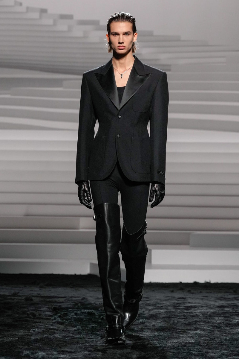 Stanley Barna featured in  the Versace fashion show for Autumn/Winter 2024