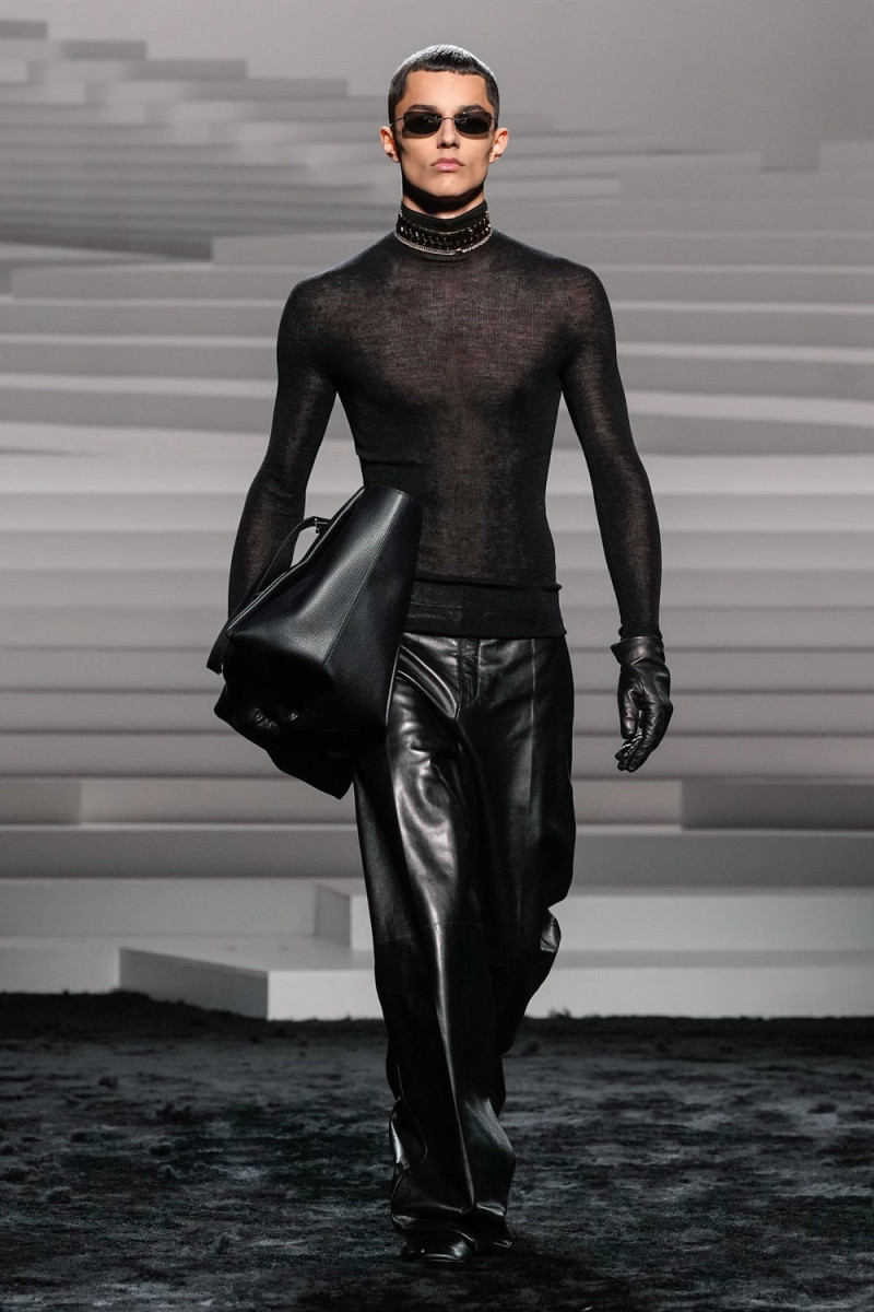 Adam Castellano featured in  the Versace fashion show for Autumn/Winter 2024