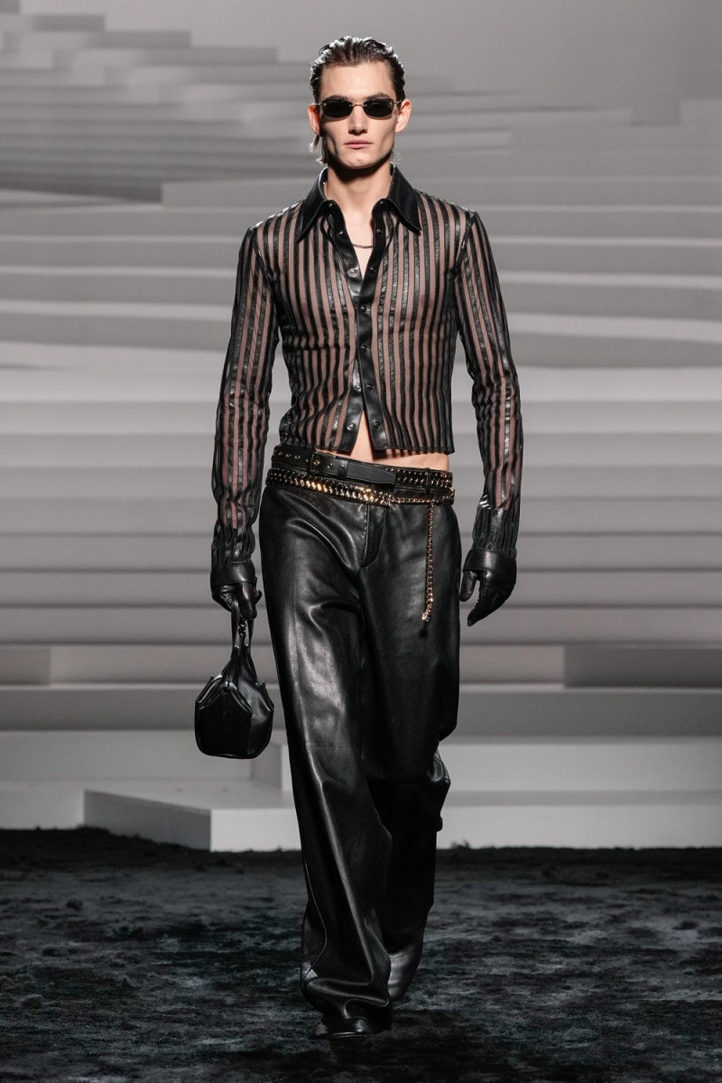 Silas Lutz featured in  the Versace fashion show for Autumn/Winter 2024