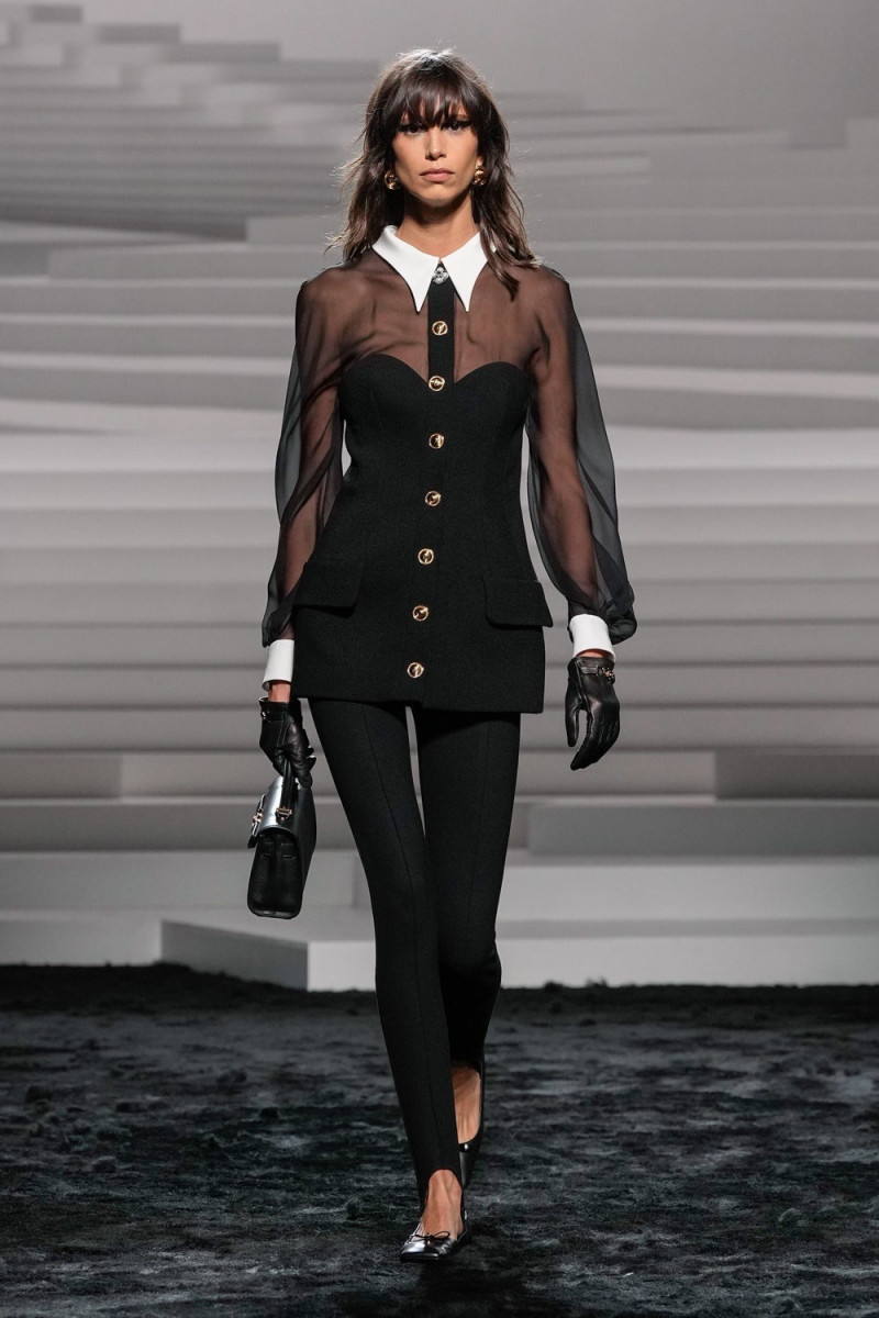 Mica Arganaraz featured in  the Versace fashion show for Autumn/Winter 2024