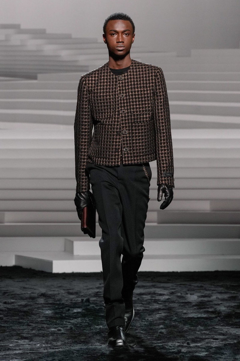 Emanuel Bassangue featured in  the Versace fashion show for Autumn/Winter 2024