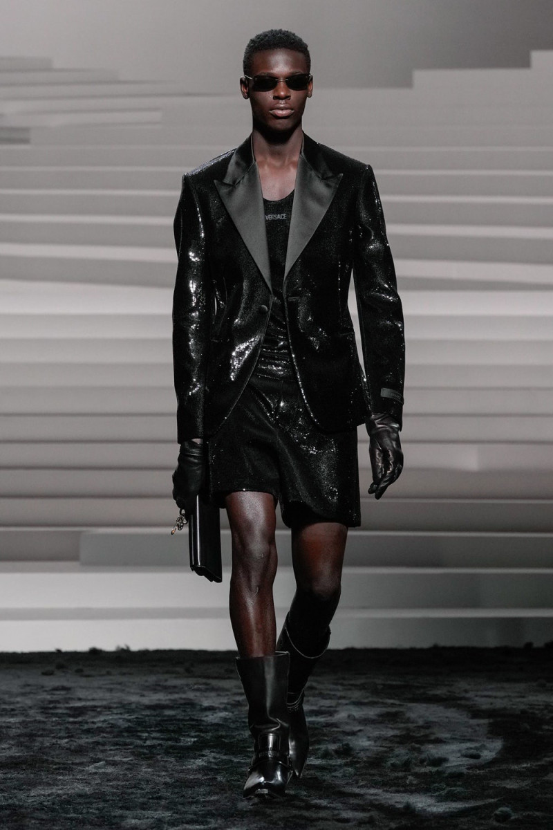 Victor Shalomi featured in  the Versace fashion show for Autumn/Winter 2024