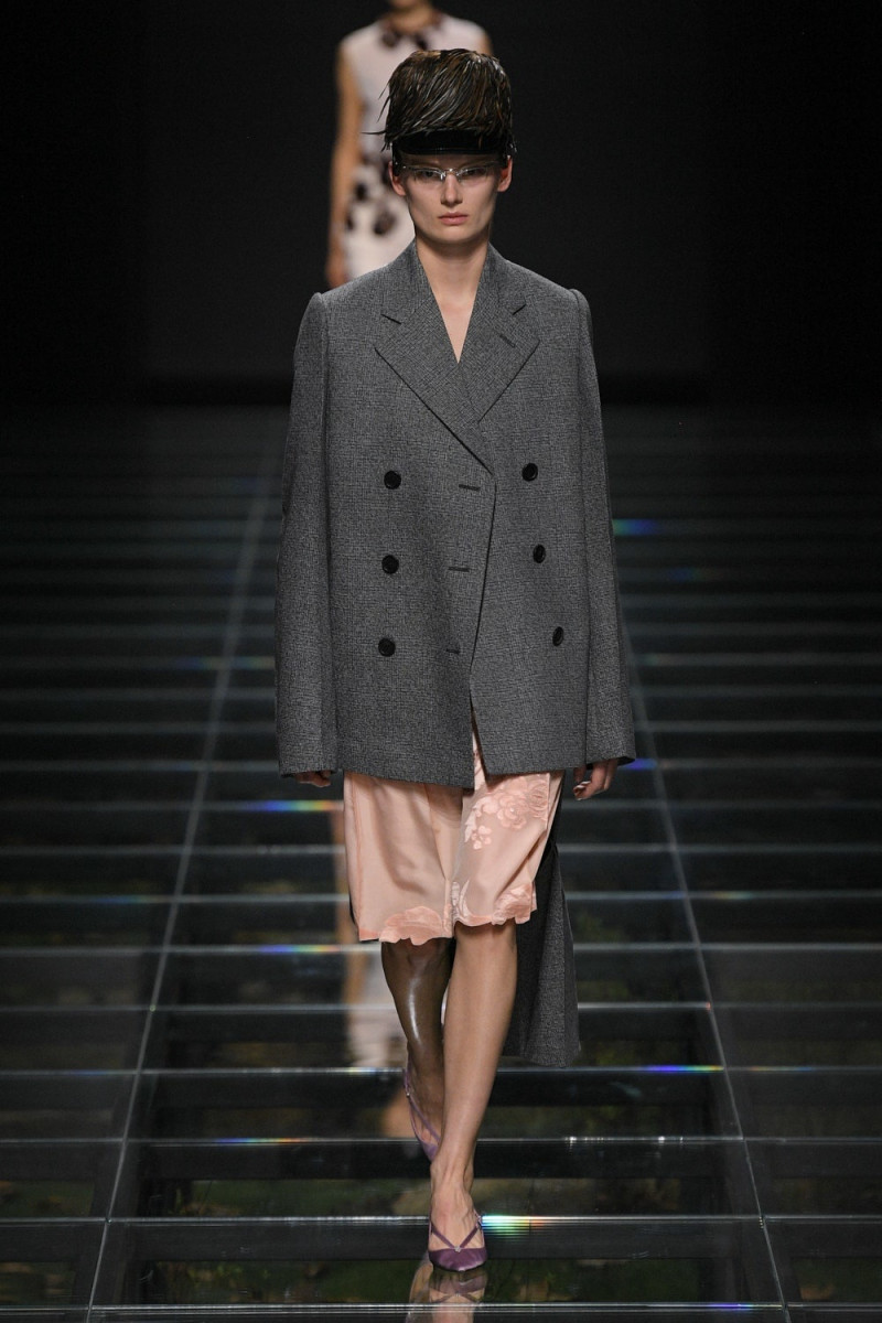 Evie Saunders featured in  the Prada fashion show for Autumn/Winter 2024