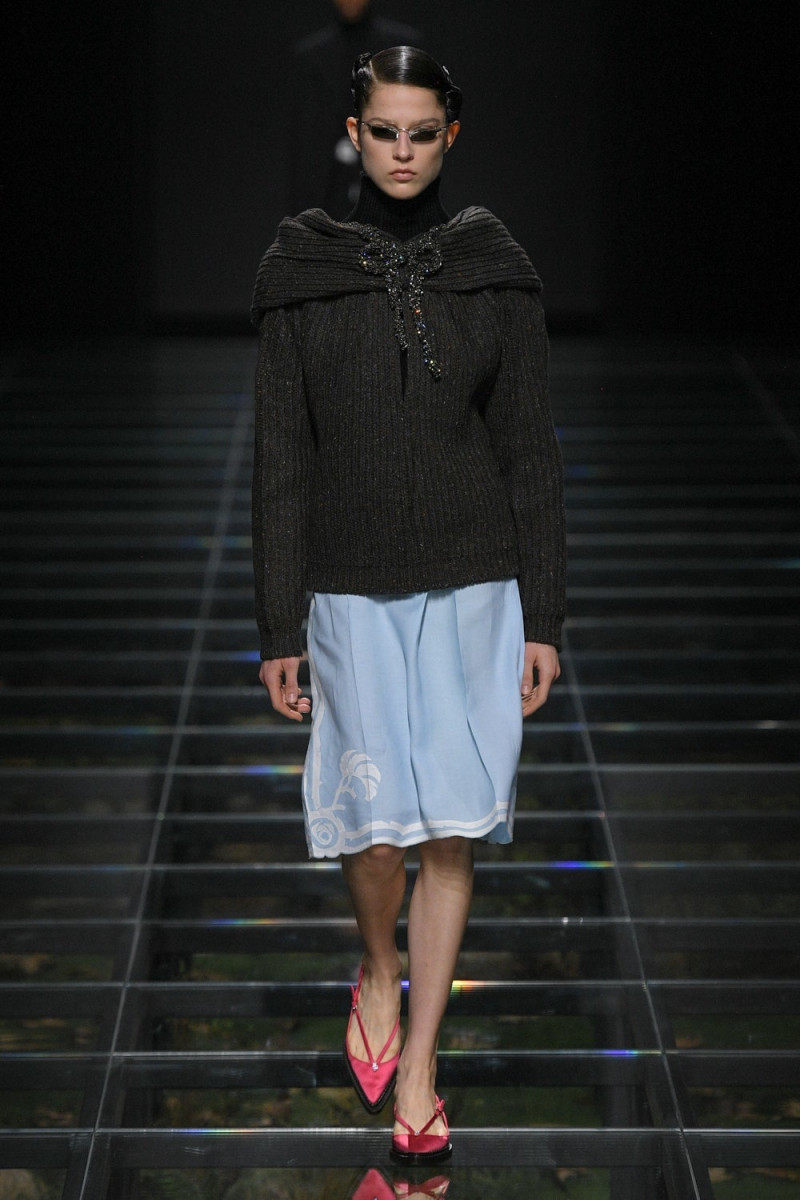 Eliza Petersen featured in  the Prada fashion show for Autumn/Winter 2024