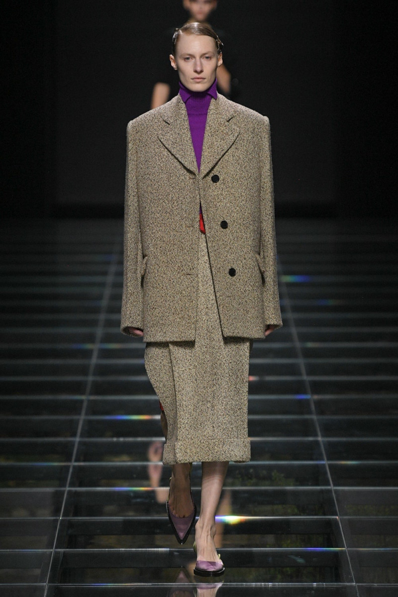 Julia Nobis featured in  the Prada fashion show for Autumn/Winter 2024