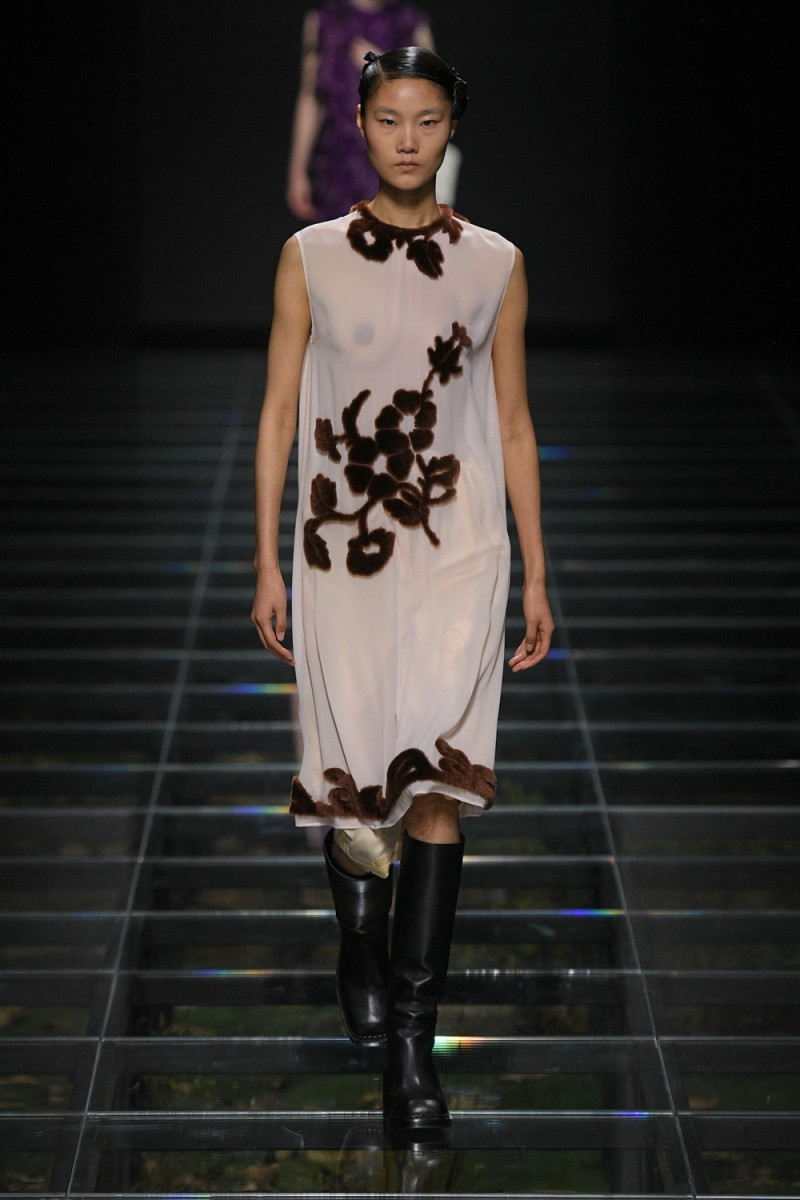 Canlan Wang featured in  the Prada fashion show for Autumn/Winter 2024