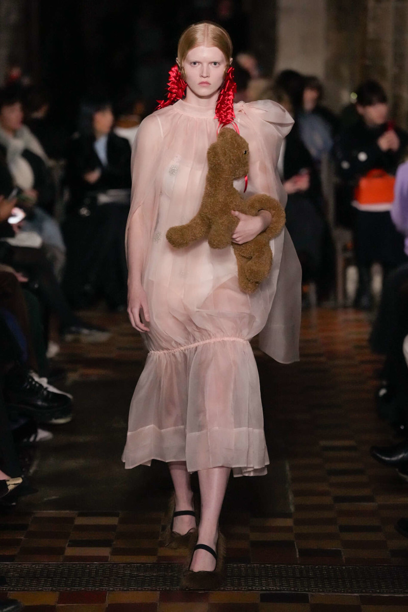 Clara Dibbern featured in  the Simone Rocha fashion show for Autumn/Winter 2024