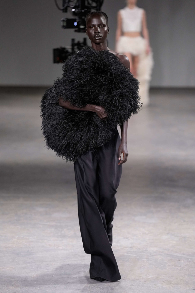 Naomi Apajok featured in  the David Koma fashion show for Autumn/Winter 2024