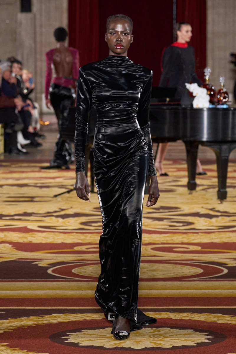 Naomi Apajok featured in  the Laquan Smith fashion show for Autumn/Winter 2024