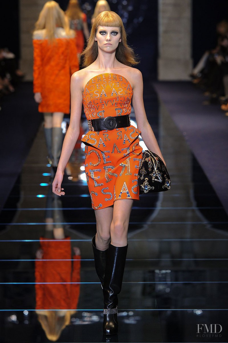 Iris van Berne featured in  the Versace fashion show for Autumn/Winter 2012