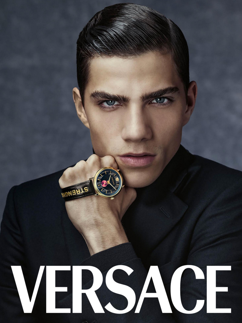 Daan Bach featured in  the Versace Watches advertisement for Autumn/Winter 2017