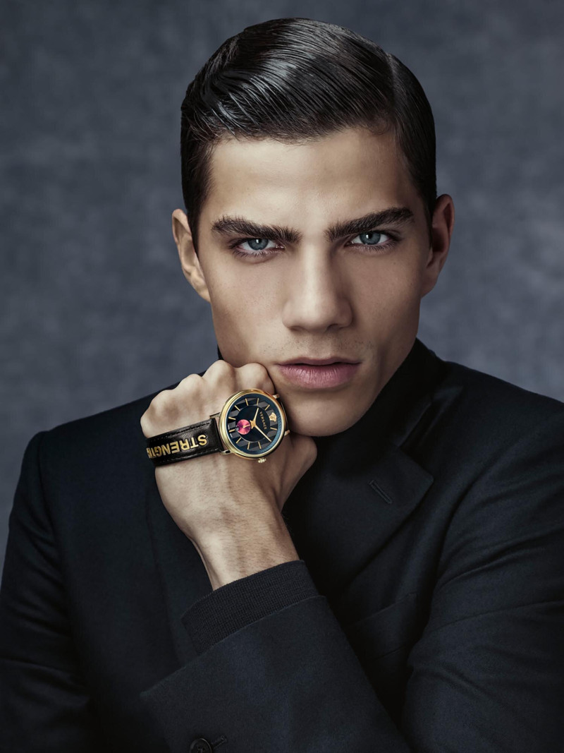 Daan Bach featured in  the Versace Watches advertisement for Autumn/Winter 2017