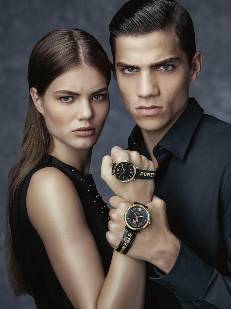 Daan Bach featured in  the Versace Watches advertisement for Autumn/Winter 2017