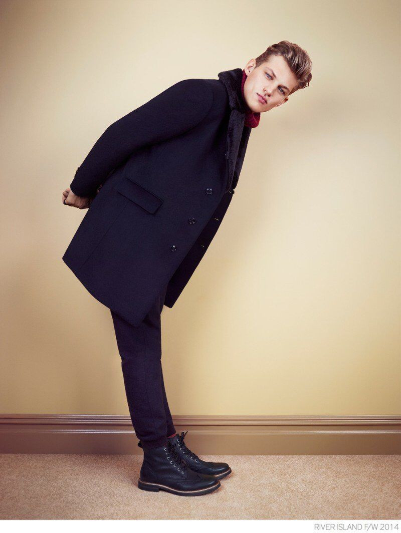 Sebastian Sauvé featured in  the River Island advertisement for Autumn/Winter 2014