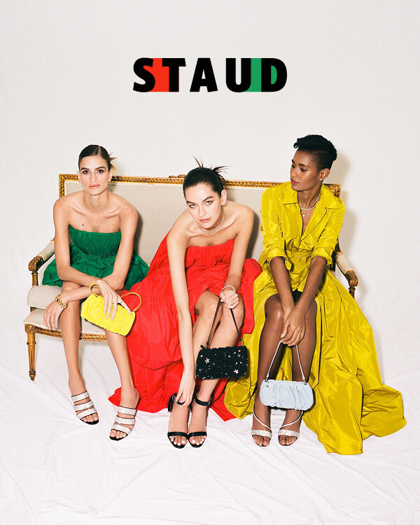 Kiana Carroll featured in  the Staud advertisement for Resort 2022