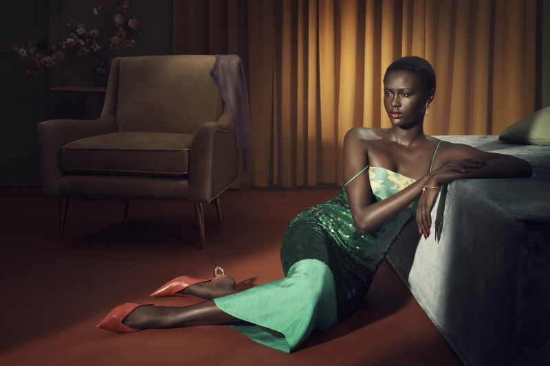 Nyawurh Chuol featured in  the Zara Zara S/S 2024 Studio Collection advertisement for Spring 2024