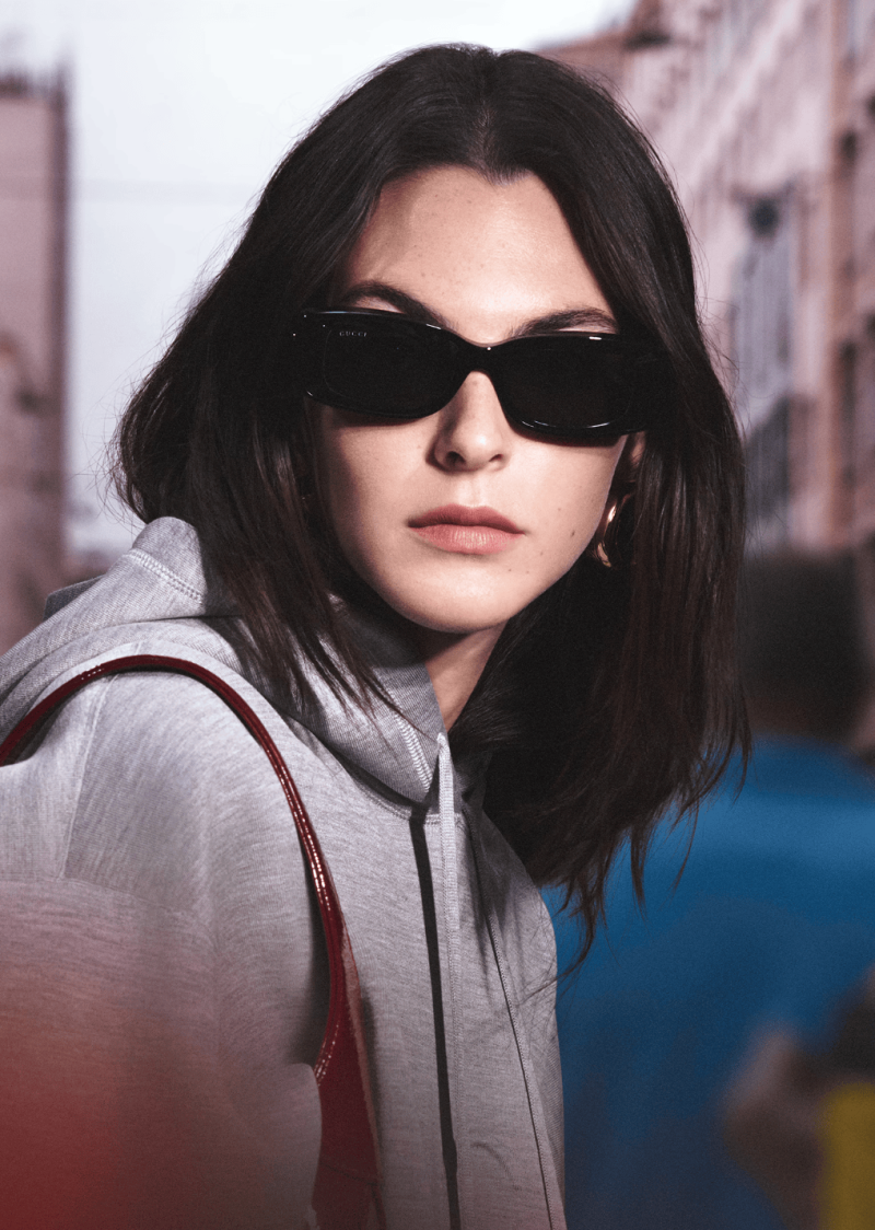 Vittoria Ceretti featured in  the Gucci Eyewear advertisement for Spring/Summer 2024