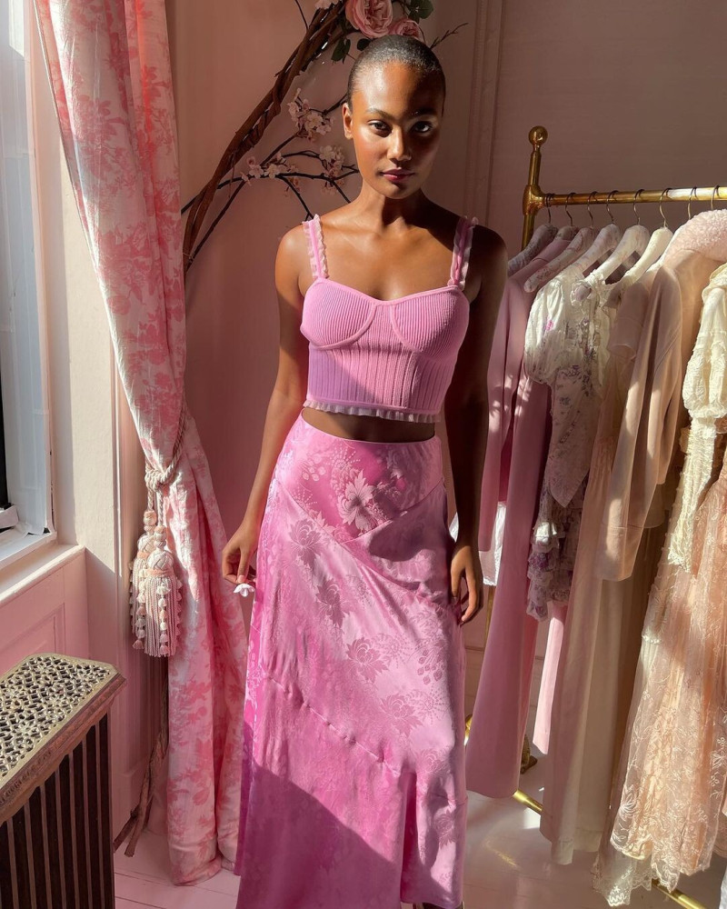 Ange-Marie Moutambou featured in  the LoveShackFancy catalogue for Spring/Summer 2024