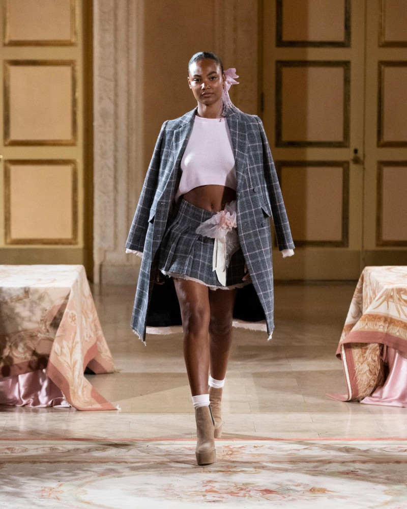 Ange-Marie Moutambou featured in  the LoveShackFancy fashion show for Autumn/Winter 2023