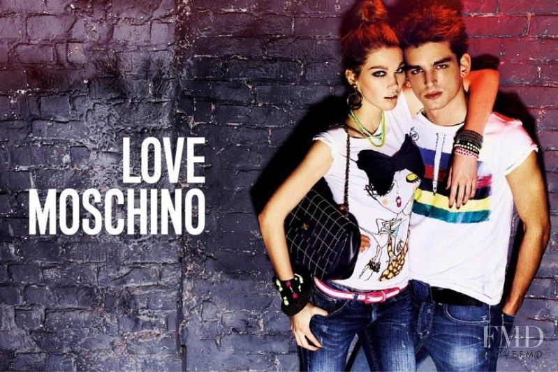 Irina Nikolaeva featured in  the Love Moschino advertisement for Spring/Summer 2012