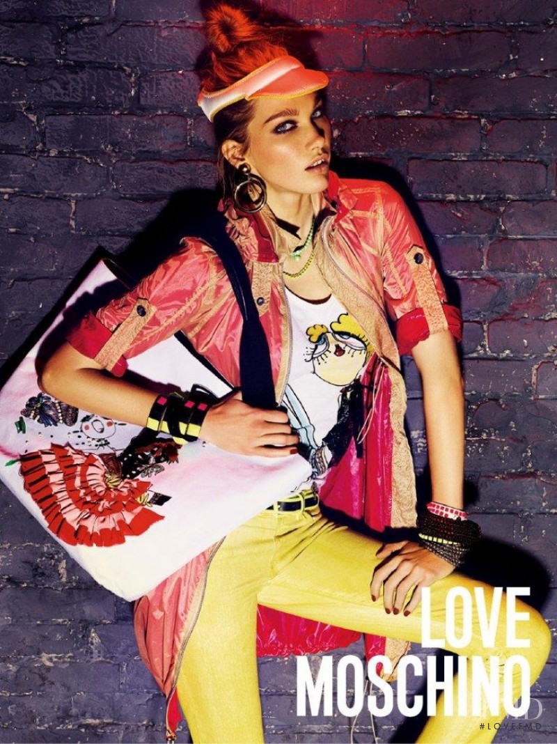 Irina Nikolaeva featured in  the Love Moschino advertisement for Spring/Summer 2012