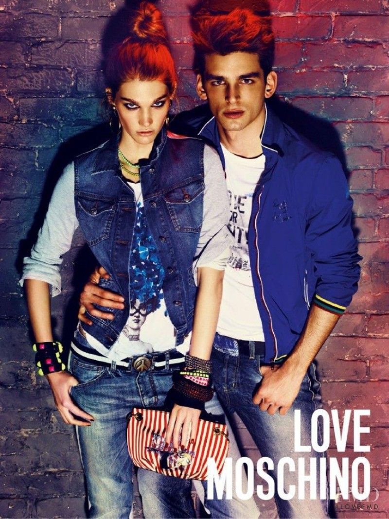 Irina Nikolaeva featured in  the Love Moschino advertisement for Spring/Summer 2012