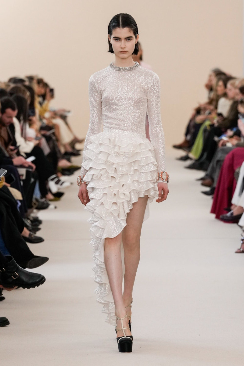 Alyosi Salamatina featured in  the Giambattista Valli fashion show for Autumn/Winter 2024