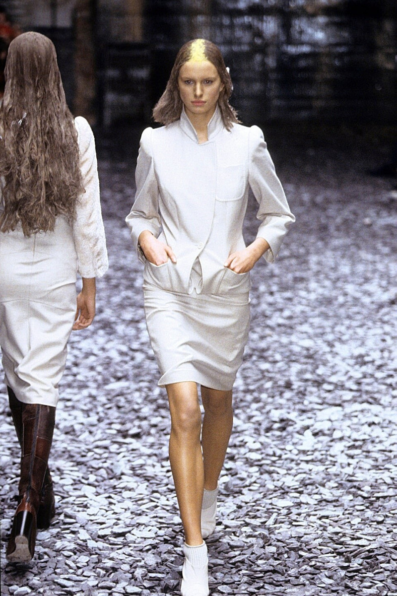Karolina Kurkova featured in  the Alexander McQueen fashion show for Autumn/Winter 2000