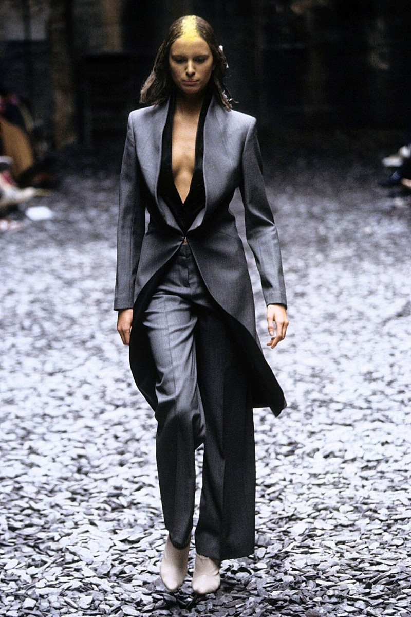 Karolina Kurkova featured in  the Alexander McQueen fashion show for Autumn/Winter 2000