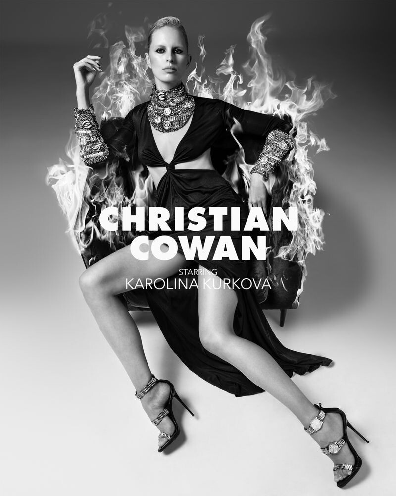 Karolina Kurkova featured in  the Christian Cowan advertisement for Autumn/Winter 2019