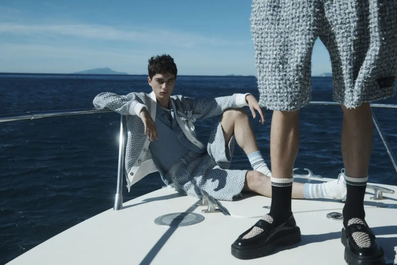 Prince Diamond featured in  the Amiri advertisement for Spring/Summer 2024