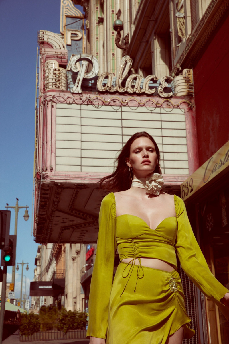 Vanessa Moody featured in  the For Love & Lemons Hearts on Fire advertisement for Autumn/Winter 2022