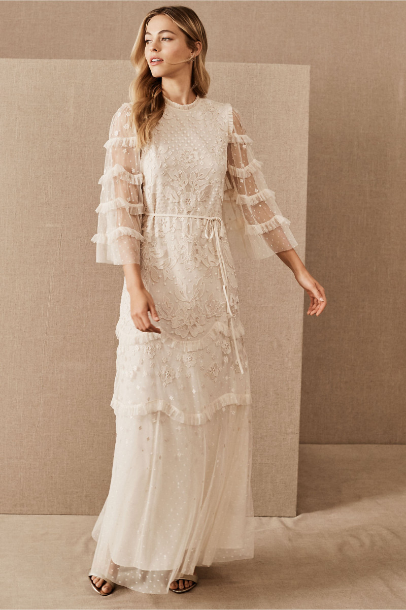 Caroline Kelley featured in  the BHLDN lookbook for Holiday 2019