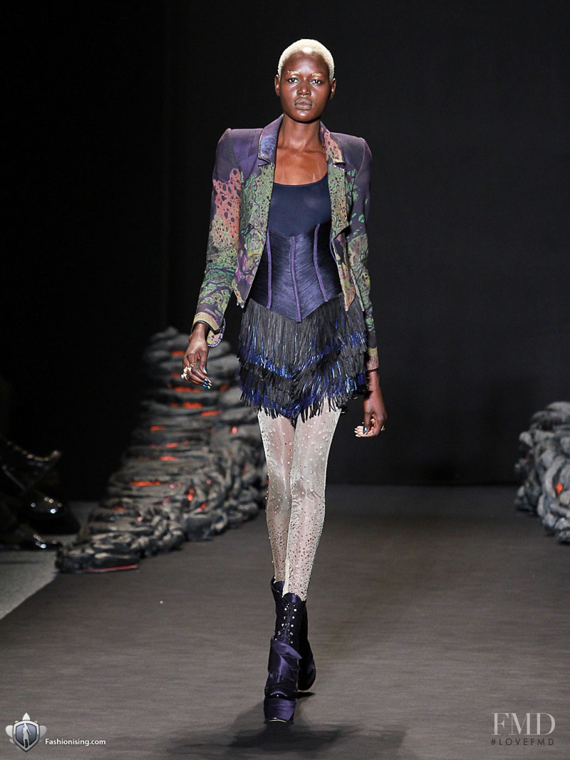 Ajak Deng featured in  the Jen Kao fashion show for Autumn/Winter 2011